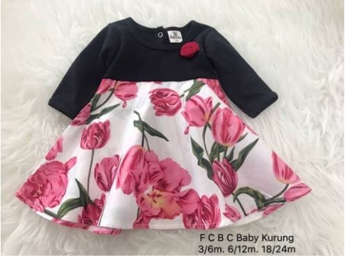 ( READY STOCK ) BABY DRESS / BABY DRESS RAYA 2020 (HITAM/ BLACK TULIP)