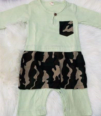 (Ready Stock) Romper Baju Melayu Baby 0-12M (Green Mint Sampin Calmo)